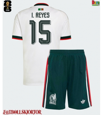 Mexiko Israel Reyes #15 Borta Kläder Barn VM 2026 Kortärmad (+ Korta byxor)